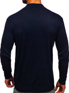 Jersey de cuello medio básico para hombre azul oscuro Bolf S8563