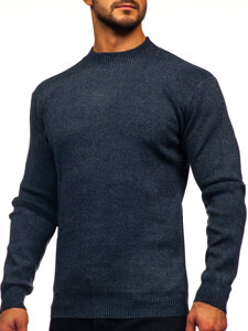 Jersey de cuello medio básico para hombre azul oscuro Bolf S8727