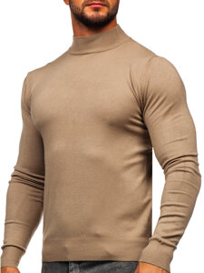 Jersey de cuello medio básico para hombre camel Bolf W1-1725