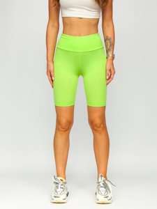 Leggings corto de punto canalé para mujer verde y fluorescente Bolf 5YY734