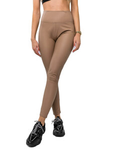 Leggings de cuero para mujer beige Bolf 2048