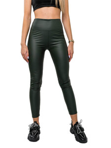 Leggings de cuero para mujer verde Bolf 2048