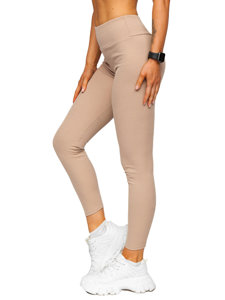 Leggings de punto canalé para mujer capuchino Bolf 020