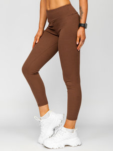 Leggings de punto canalé para mujer chocolate Bolf 020