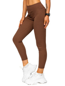 Leggings de punto canalé para mujer chocolate Bolf 020