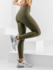 Leggings de rayas para mujer caqui Bolf HL157