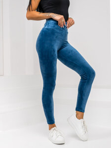 Leggings de velour para mujer azul Bolf W5232