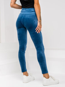 Leggings de velour para mujer azul Bolf W5232