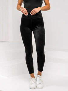 Leggings de velour para mujer negro Bolf W5231