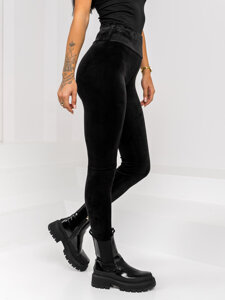 Leggings de velour para mujer negro Bolf W5232