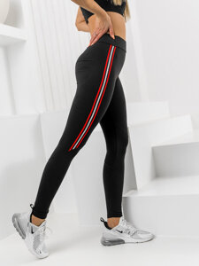 Leggings para mujer negro y rojo Bolf W82331