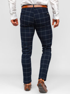 Pantalón a cuadros de tela tipo chino para hombre azul tinta Bolf 0036