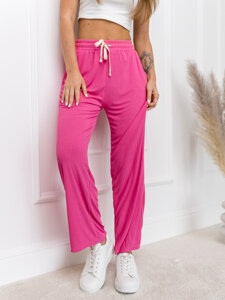 Pantalón ancho de tela para mujer rosa Bolf W7957