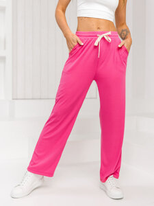 Pantalón ancho de tela para mujer rosa Bolf W7958