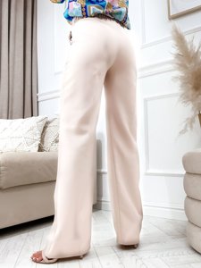 Pantalón campana de tela para mujer ecrú Bolf 8158