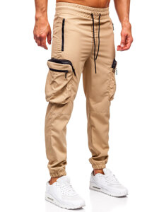 Pantalón cargo de chándal jogger para hombre beige Bolf HSS296