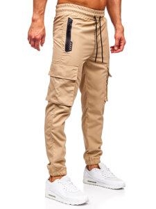 Pantalón cargo de chándal jogger para hombre beige Bolf HSS297