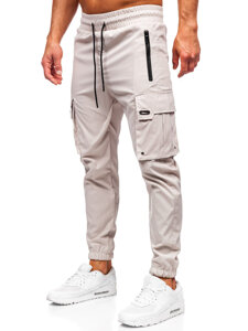 Pantalón cargo de chándal jogger para hombre beige Bolf HSS298