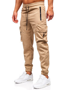 Pantalón cargo de chándal jogger para hombre beige Bolf HSS299