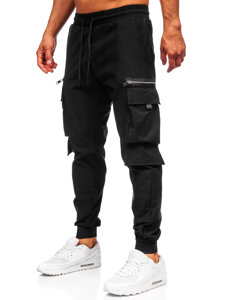 Pantalón cargo de chándal jogger para hombre negro Bolf K12