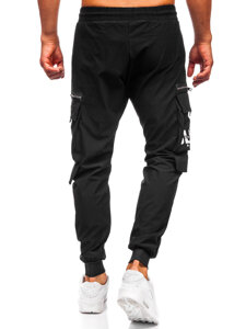 Pantalón cargo de chándal jogger para hombre negro Bolf K12