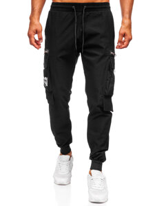 Pantalón cargo de chándal jogger para hombre negro Bolf K12