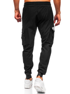 Pantalón cargo de chándal jogger para hombre negro Bolf K16