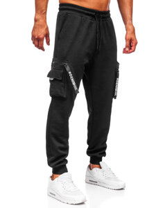 Pantalón cargo de chándal jogger para hombre negro Bolf K18