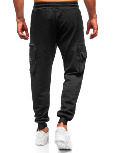 Pantalón cargo de chándal jogger para hombre negro Bolf K18