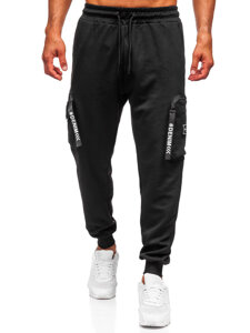 Pantalón cargo de chándal jogger para hombre negro Bolf K18