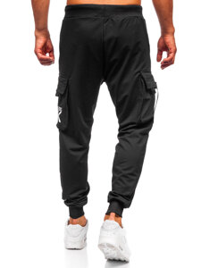 Pantalón cargo de chándal jogger para hombre negro Bolf K19