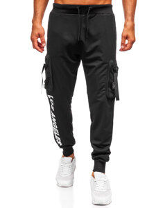 Pantalón cargo de chándal jogger para hombre negro Bolf K21