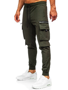 Pantalón cargo de chándal jogger para hombre verde Bolf K12