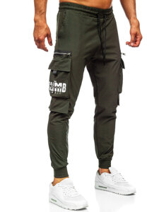 Pantalón cargo de chándal jogger para hombre verde Bolf K12