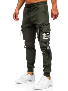 Pantalón cargo de chándal jogger para hombre verde Bolf K13