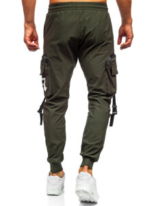 Pantalón cargo de chándal jogger para hombre verde Bolf K13