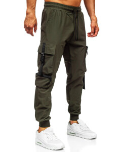 Pantalón cargo de chándal jogger para hombre verde Bolf K15