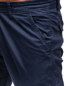 Pantalón cargo de tela para hombre azul oscuro Bolf J700