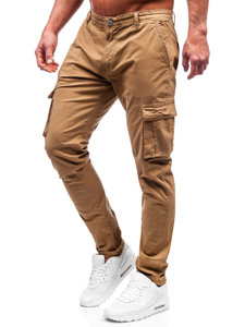 Pantalón cargo de tela para hombre camel Bolf J700