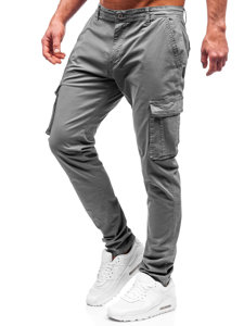 Pantalón cargo de tela para hombre gris Bolf J700