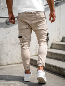 Pantalón cargo jogger para hombre beige Bolf 6685