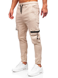 Pantalón cargo jogger para hombre beige Bolf 6685