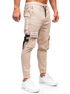 Pantalón cargo jogger para hombre beige Bolf 6685