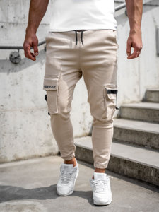 Pantalón cargo jogger para hombre beige Bolf 6685