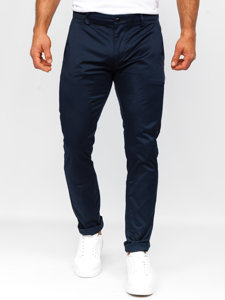 Pantalón chino de tela azul oscuro Bolf KA9810