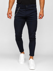 Pantalón chino de tela para hombre azul oscuro Bolf 0059