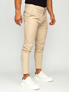 Pantalón chino de tela para hombre beige Bolf 0031