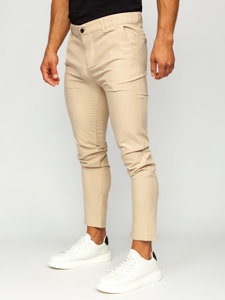 Pantalón chino de tela para hombre beige Bolf 0031