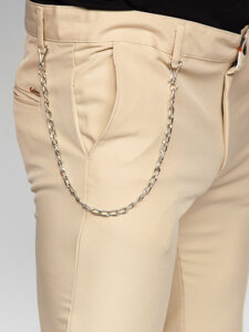 Pantalón chino de tela para hombre beige Bolf 0059