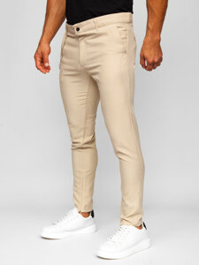 Pantalón chino de tela para hombre beige Bolf 0059